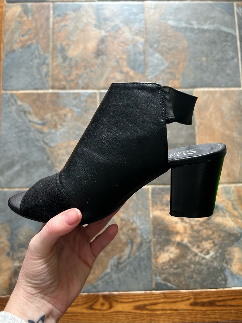 Black Open-Toe Block Heel Sandal - Women's Stylish Evening Shoe